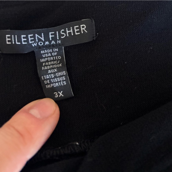 Eileen Fisher Wide Leg Classic Black Pants Leggings Size 3X Relaxed Fit - Picture 10 of 12